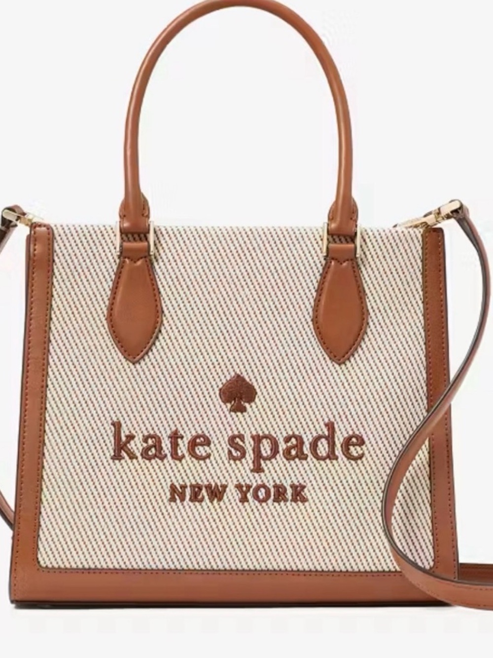 NWT Kate Spade Ellie Small Tote Warm Gingerbread Canvas Satchel KK098